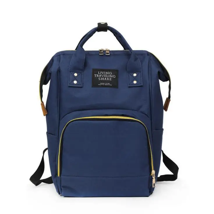 Navy wide-mouth diaper backpack