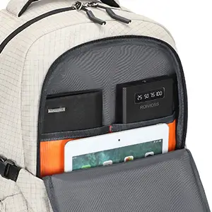Front organizer pocket with pen slots