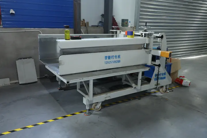 Bale press used to compress stock backpacks